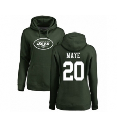 Football Women's New York Jets #20 Marcus Maye Green Name & Number Logo Pullover Hoodie