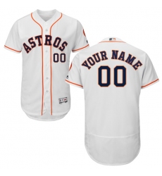 Men's Houston Astros Majestic Home White Flex Base Authentic Collection Custom Jersey