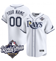 Men's Tampa Bay Rays Active Player Custom White 2026 World Series Home Limited Stitched Baseball Jersey