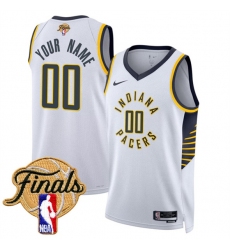 Men's Indiana Pacers Active Player Custom White 2025 Finals Association Edition Stitched Basketball Jersey