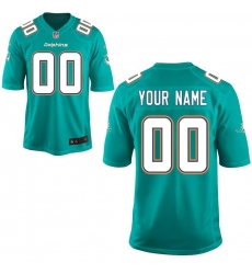 Men's Miami Dolphins Nike Aqua Custom Game Jersey
