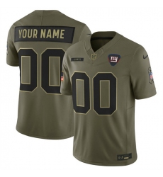 Men's New York Giants Active Player Custom Olive 2025 F.U.S.E. Salute to Service Limited Football Stitched Jersey