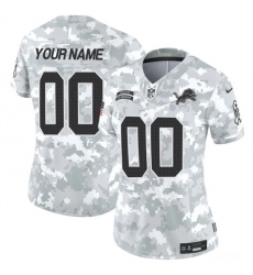 Women's Detroit Lions Active Player Custom 2024 F.U.S.E Arctic Camo Salute To Service Limited Stitched Jersey(Run Small)