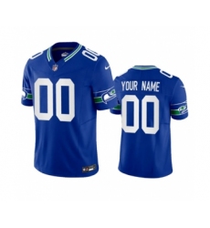 Men's Nike Seattle Seahawks Active Player Custom Royal 2023 F.U.S.E. Vapor Limited Throwback Stitched Jersey