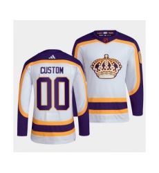 Men's Los Angeles Kings Custom White 2022 Reverse Retro Stitched Jersey