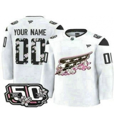 Men's Washington Capitals Customized White 50th Anniversary Authentic Jersey