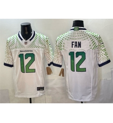 Men's Seattle Seahawks #12 Fan White 2025 F.U.S.E. “Rivalries” Vapor Untouchable Limited Football Stitched Jersey