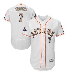 Men's Majestic Houston Astros #7 Craig Biggio White 2018 Gold Program Flex Base Authentic Collection MLB Jersey