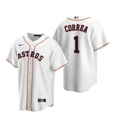 Men's Nike Houston Astros #1 Carlos Correa White Home Stitched Baseball Jersey