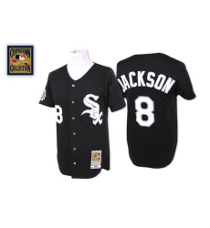 Men's Mitchell and Ness Chicago White Sox #8 Bo Jackson Authentic Black Throwback MLB Jersey