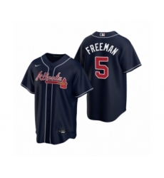 Youth Atlanta Braves #5 Freddie Freeman Nike Navy 2020 Replica Alternate Jersey