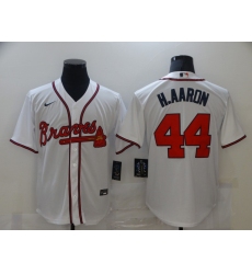 Men's Nike Atlanta Braves #44 Hank Aaron White Jersey