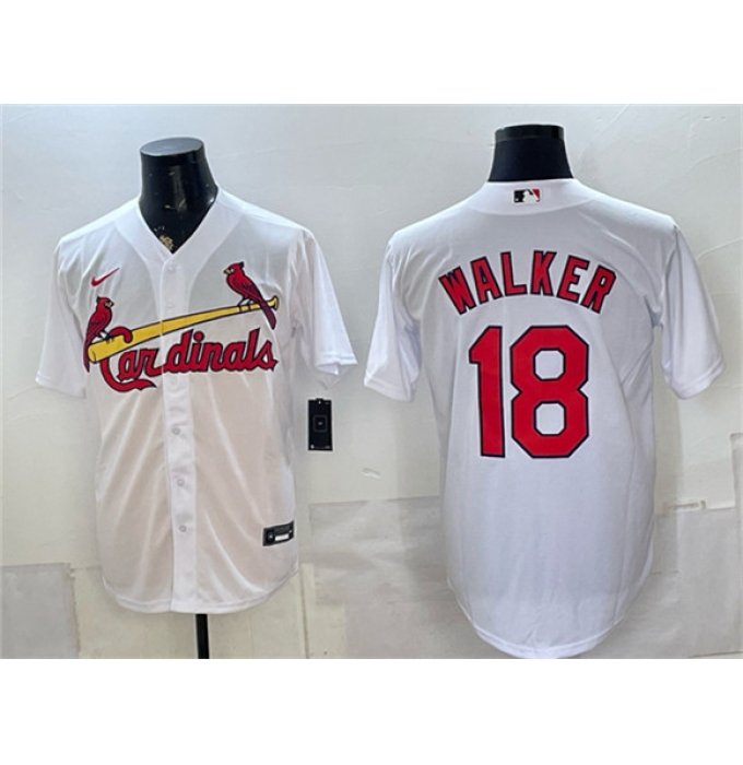 Men's St. Louis Cardinals #18 Jordan Walker White Home Stitched Baseball Jersey