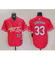 Men's St. Louis Cardinals #33 Brendan Donovan Red 2024 City Connect Limited Stitched Baseball Jersey