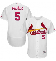 Men's Majestic St. Louis Cardinals #5 Albert Pujols White Home Flex Base Authentic Collection MLB Jersey