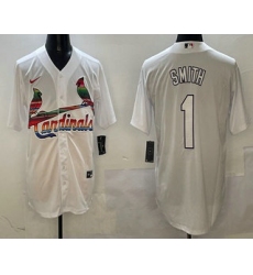 Men's St Louis Cardinals #1 Ozzie Smith White Mexico Cool Base Stitched Jersey