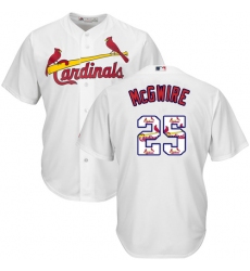 Men's Majestic St. Louis Cardinals #25 Mark McGwire Authentic White Team Logo Fashion Cool Base MLB Jersey