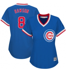Women's Majestic Chicago Cubs #8 Andre Dawson Authentic Royal Blue Cooperstown MLB Jersey