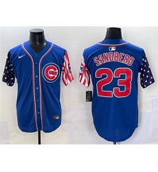 Men's Chicago Cubs #23 Ryne Sandberg Royal 2025 Independence Day Vapor Premier Limited Stitched Baseball Jersey