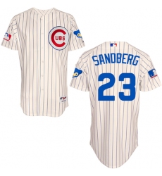 Men's Majestic Chicago Cubs #23 Ryne Sandberg Replica Cream 1969 Turn Back The Clock MLB Jersey