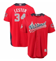 Youth Majestic Chicago Cubs #34 Jon Lester Game Red National League 2018 MLB All-Star MLB Jersey