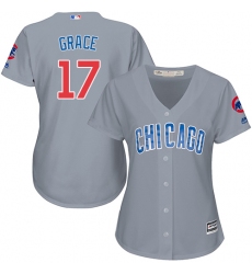 Women's Majestic Chicago Cubs #17 Mark Grace Replica Grey Road MLB Jersey