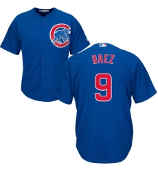 Youth Majestic Chicago Cubs #9 Javier Baez Authentic Royal Blue Alternate Cool Base MLB Jersey