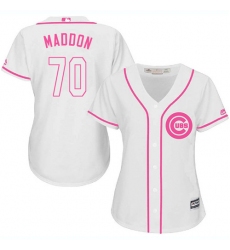 Women's Majestic Chicago Cubs #70 Joe Maddon Authentic White Fashion MLB Jersey