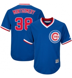 Youth Majestic Chicago Cubs #38 Mike Montgomery Authentic Royal Blue Cooperstown Cool Base MLB Jersey