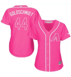 Women's Majestic Arizona Diamondbacks #44 Paul Goldschmidt Replica Pink Fashion MLB Jersey