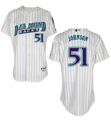 Men's Majestic Arizona Diamondbacks #51 Randy Johnson Replica White 1999 Turn Back The Clock MLB Jersey
