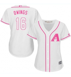 Women's Majestic Arizona Diamondbacks #16 Chris Owings Authentic White Fashion MLB Jersey