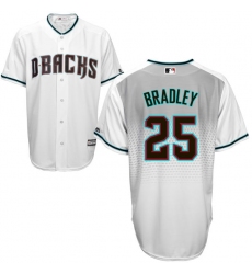 Men's Majestic Arizona Diamondbacks #25 Archie Bradley Replica White/Capri Cool Base MLB Jersey