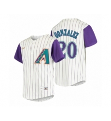 Men's Arizona Diamondbacks #20 Luis Gonzalez Nike Cream 2020 Cooperstown Collection Alternate Jersey
