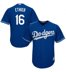 Men's Majestic Los Angeles Dodgers #16 Andre Ethier Authentic Royal Blue Alternate Cool Base MLB Jersey