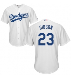 Youth Majestic Los Angeles Dodgers #23 Kirk Gibson Replica White Home Cool Base MLB Jersey