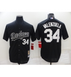 Men's Los Angeles Dodgers #34 Fernando Valenzuela Black Cooperstown Collection Cool Base Stitched Nike Jersey