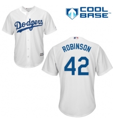 Youth Majestic Los Angeles Dodgers #42 Jackie Robinson Authentic White Home Cool Base MLB Jersey