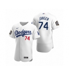 Men's Los Angeles Dodgers #74 Kenley Jansen Nike White 2020 World Series Authentic Jersey