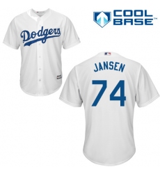 Men's Majestic Los Angeles Dodgers #74 Kenley Jansen Replica White Home Cool Base MLB Jersey