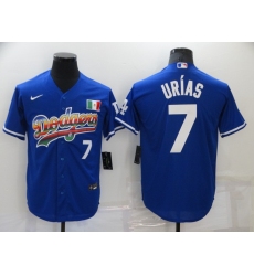 Men's Nike Los Angeles Dodgers #7 Julio Urias Blue Authentic Jersey