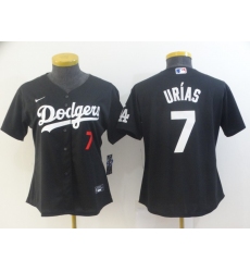 Women's Nike Los Angeles Dodgers #7 Julio Urias Black Authentic Jersey