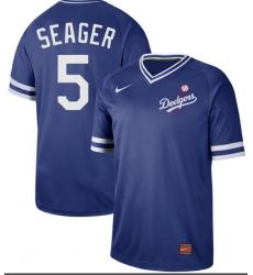Men's Nike Los Angeles Dodgers #5 Corey Seager Royal Authentic Cooperstown Collection Stitched Baseball Jersey