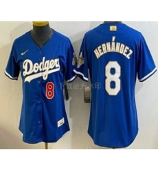 Women's Los Angeles Dodgers #8 Enrique Hernandez Blue 2026 Gold Collection Stadium Jersey