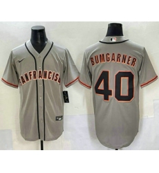 Men's San Francisco Giants #40 Madison Bumgarner Grey Cool Base Stitched Jersey
