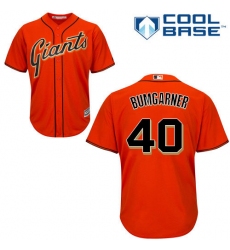 Youth Majestic San Francisco Giants #40 Madison Bumgarner Replica Orange Alternate Cool Base MLB Jersey