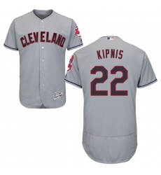 Men's Majestic Cleveland Indians #22 Jason Kipnis Grey Road Flex Base Authentic Collection MLB Jersey
