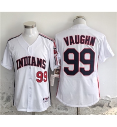 Men's Cleveland Guardians #99 Ricky Vaughn White Stitched Baseball Jersey