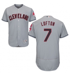 Men's Majestic Cleveland Indians #7 Kenny Lofton Grey Road Flex Base Authentic Collection MLB Jersey