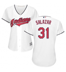 Women's Majestic Cleveland Indians #31 Danny Salazar Authentic White Home Cool Base MLB Jersey
